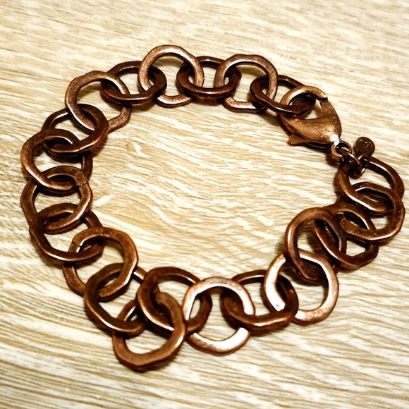 Premier Designs Copper Tone Large Link Bracelet Fashion Jewelry - Picture 1 of 4